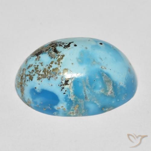 Turquoise Gemstone in 20 x 15 mm (calibrated) Size for Sale, Turquoise Stone in Greenish Blue Color