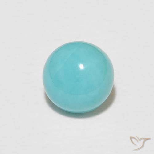 0.52 ct Blue Green Turquoise, 5 mm Round Cut From the United States, Photo A