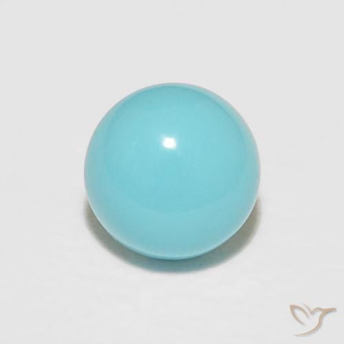 0.42 ct Blue Green Turquoise, 5 mm Round Cut From the United States, Photo A