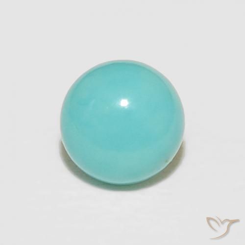 0.44 ct Blue Green Turquoise, 5 mm Round Cut From the United States, Photo A