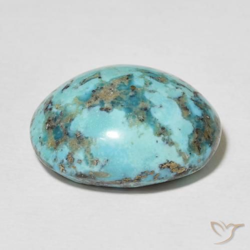 Turquoise Gemstone in 18.8 x 15 mm Size for Sale, Turquoise Stone in Bright Blue Green Color