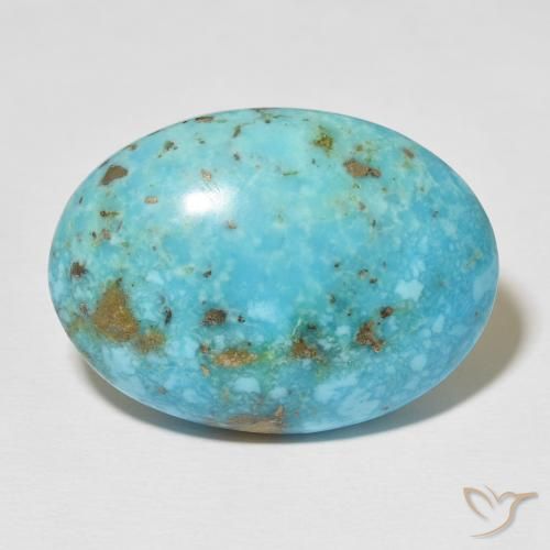 37.69 ct Turquoise Turquoise Gemstone, Turquoise Gem in Oval Cabochon Shape for Sale.