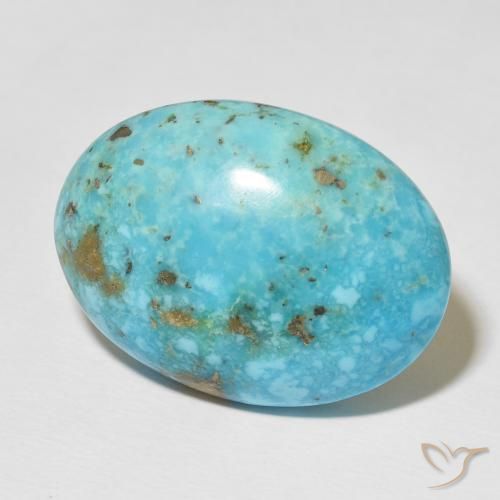 37.69 ct Turquoise Turquoise Stone, Natural Turquoise in Oval Cabochon Shape for Sale
