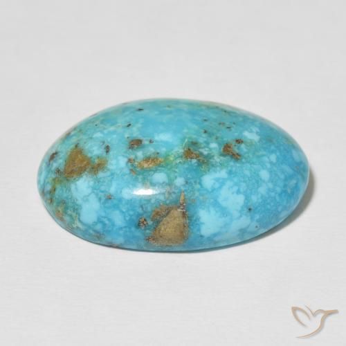 Turquoise Gemstone in 27 x 20 mm (calibrated) Size for Sale, Turquoise Stone in Medium Greenish Blue Color