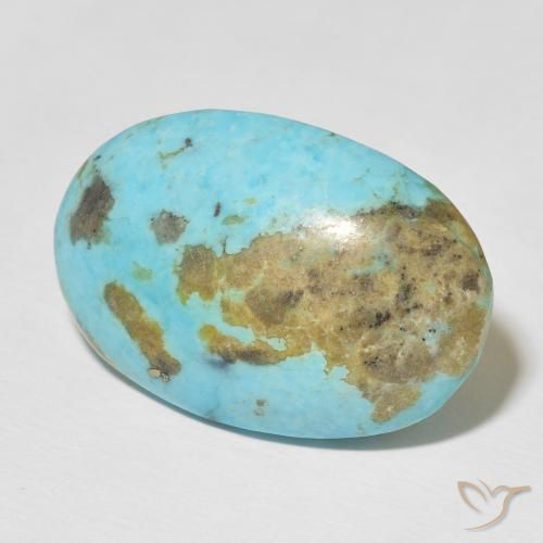 33.51 ct Turquoise Turquoise Stone, Natural Turquoise in Oval Cabochon Shape for Sale