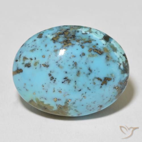 25.73 ct Turquoise Turquoise Gemstone, Turquoise Gem in Oval Cabochon Shape for Sale.