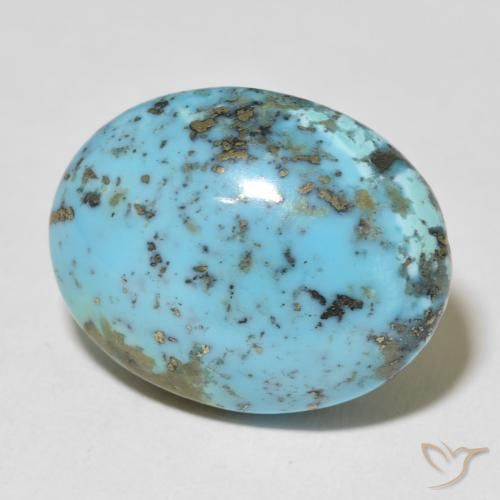 25.73 ct Turquoise Turquoise Stone, Natural Turquoise in Oval Cabochon Shape for Sale
