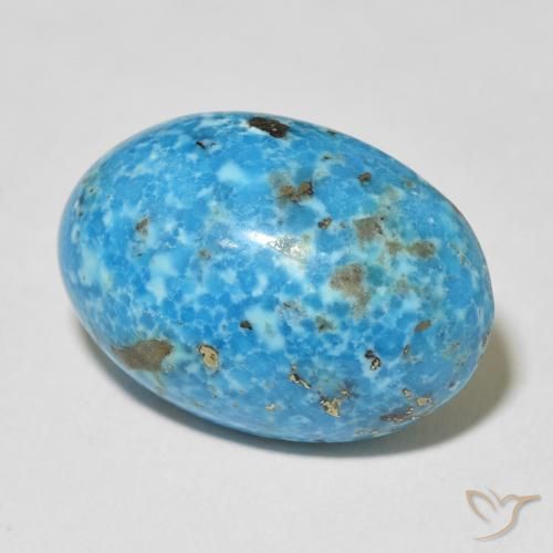 24.33 ct Turquoise Turquoise Stone, Natural Turquoise in Oval Cabochon Shape for Sale