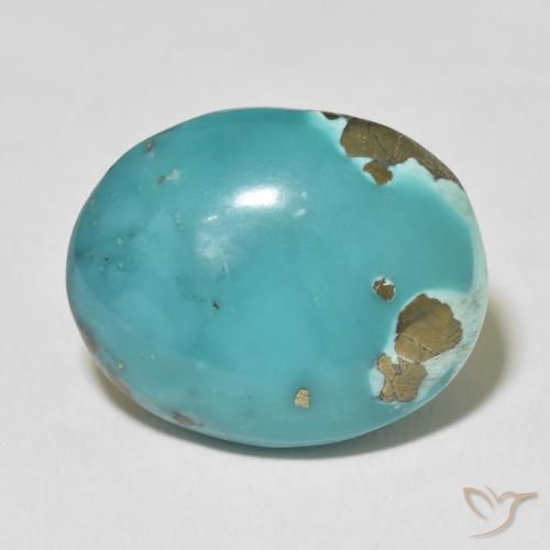 23.00ct Natural Medium Bluish Green Turquoise, Oval, Opaque