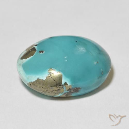Turquoise Gemstone in 20.3 x 16.4 mm Size for Sale, Turquoise Stone in Medium Bluish Green Color