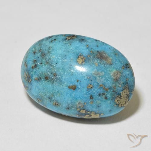 27.44 ct Turquoise Turquoise Stone, Natural Turquoise in Oval Cabochon Shape for Sale