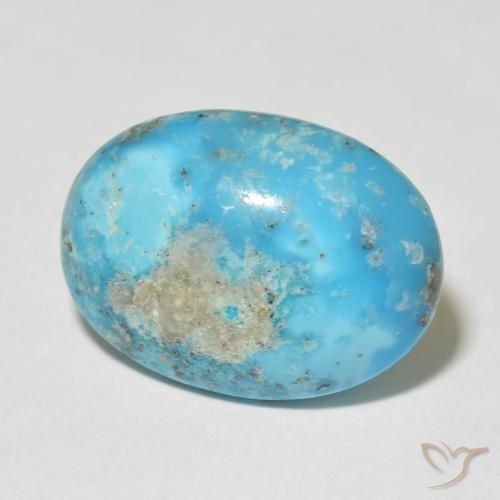 15.69 ct Turquoise Turquoise Stone, Natural Turquoise in Oval Cabochon Shape for Sale