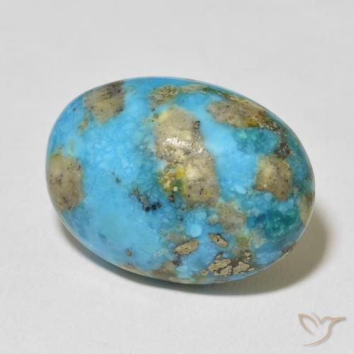 20.10 ct Turquoise Turquoise Stone, Natural Turquoise in Oval Cabochon Shape for Sale
