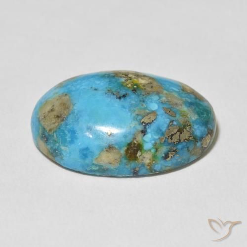 Turquoise Gemstone in 22 x 15.9 mm Size for Sale, Turquoise Stone in Bright Greenish Blue Color
