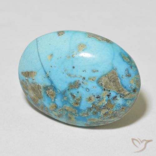 33.03 ct Turquoise Turquoise Stone, Natural Turquoise in Oval Cabochon Shape for Sale