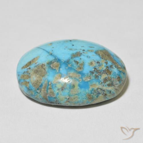 Turquoise Gemstone in 25 x 18.8 mm Size for Sale, Turquoise Stone in Greenish Blue Color