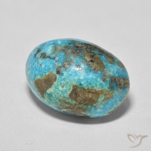 27.47 ct Turquoise Turquoise Stone, Natural Turquoise in Oval Cabochon Shape for Sale