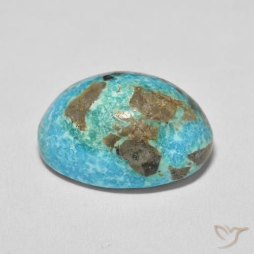 Turquoise Gemstone in 21.8 x 15.2 mm Size for Sale, Turquoise Stone in Medium Greenish Blue Color