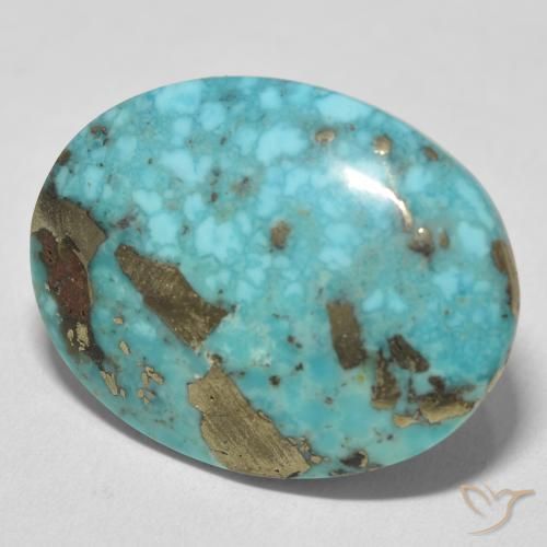28.41 ct Turquoise Turquoise Stone, Natural Turquoise in Oval Cabochon Shape for Sale