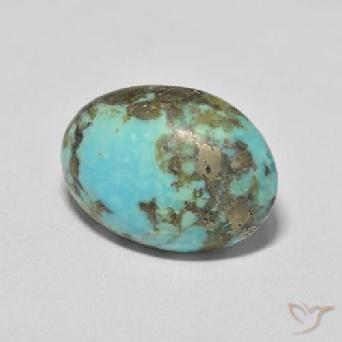 20.88 ct Turquoise Turquoise Stone, Natural Turquoise in Oval Cabochon Shape for Sale