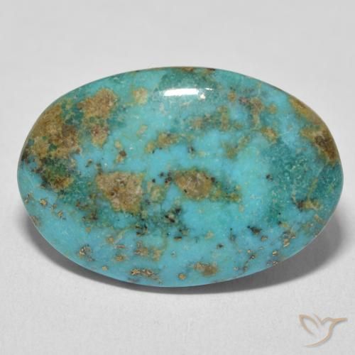 22.00 ct Turquoise Turquoise Gemstone, Turquoise Gem in Oval Cabochon Shape for Sale.