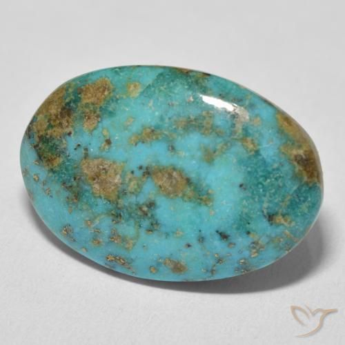 22.00 ct Turquoise Turquoise Stone, Natural Turquoise in Oval Cabochon Shape for Sale