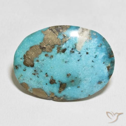 52.75 ct Turquoise Turquoise Gemstone, Turquoise Gem in Oval Cabochon Shape for Sale.