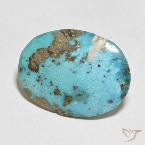 52.75 ct Turquoise Turquoise Stone, Natural Turquoise in Oval Cabochon Shape for Sale