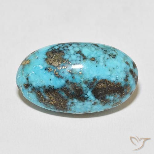 26.38 ct Turquoise Turquoise Gemstone, Turquoise Gem in Oval Cabochon Shape for Sale.