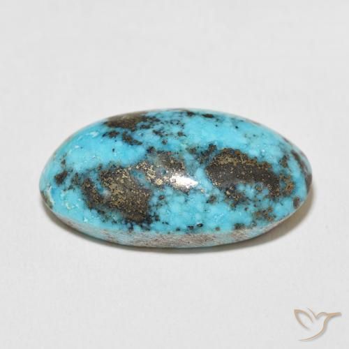Turquoise Gemstone in 25.2 x 14.8 mm Size for Sale, Turquoise Stone in Blue Green Color