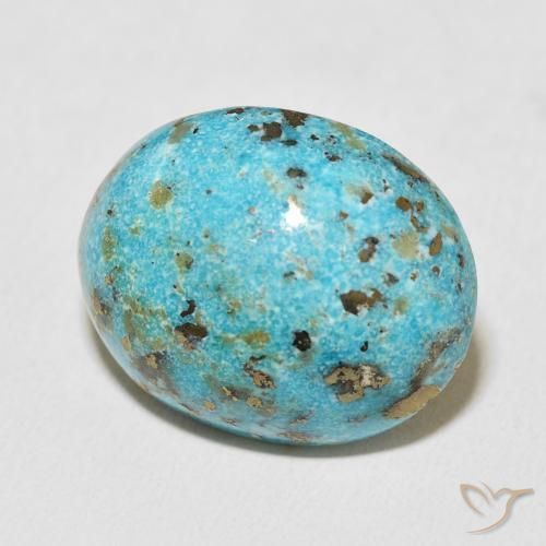 26.96 ct Turquoise Turquoise Stone, Natural Turquoise in Oval Cabochon Shape for Sale