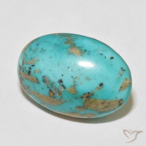 33.66 ct Turquoise Turquoise Stone, Natural Turquoise in Oval Cabochon Shape for Sale