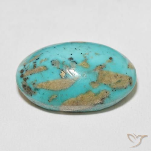Turquoise Gemstone in 26.6 x 18.1 mm Size for Sale, Turquoise Stone in Medium Bluish Green Color