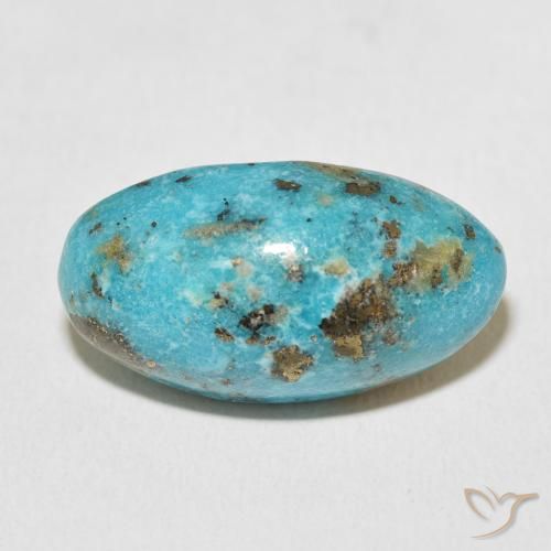 19.16ct Natural Medium Greenish Blue Turquoise, Oval, Opaque
