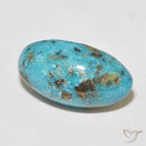 19.16 ct Turquoise Turquoise Stone, Natural Turquoise in Oval Cabochon Shape for Sale