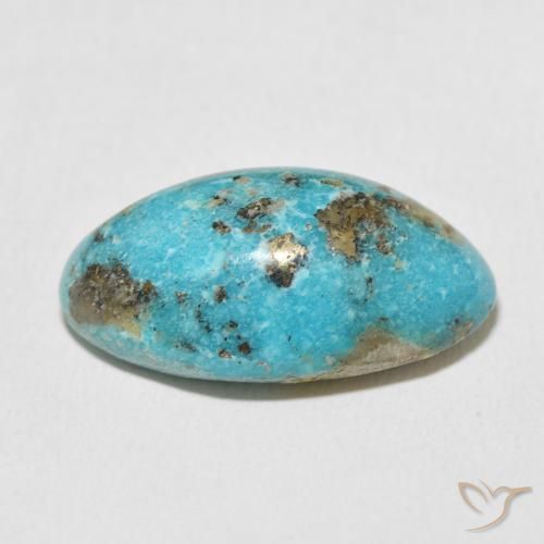 Turquoise Gemstone in 23.8 x 13 mm Size for Sale, Turquoise Stone in Medium Greenish Blue Color