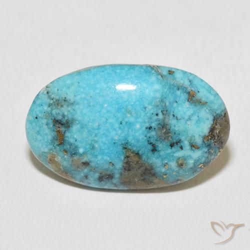22.49ct Natural Medium Greenish Blue Turquoise, Oval, Opaque