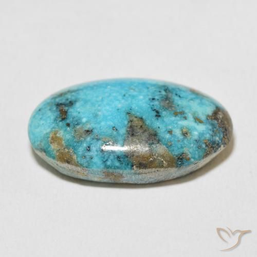 Turquoise Gemstone in 24.5 x 15.5 mm Size for Sale, Turquoise Stone in Medium Greenish Blue Color