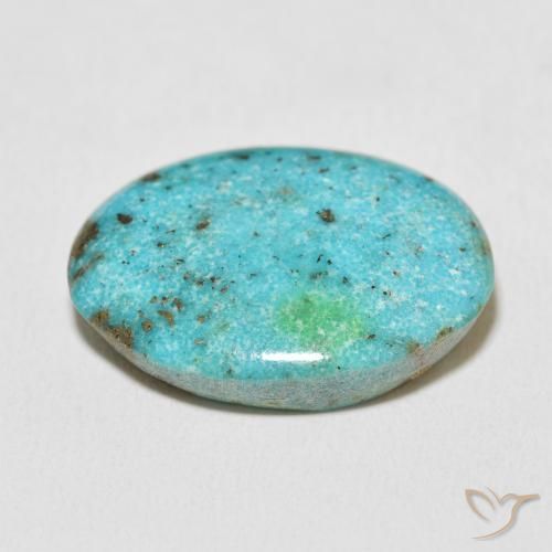 Turquoise Gemstone in 25.2 x 18.8 mm Size for Sale, Turquoise Stone in Medium Greenish Blue Color