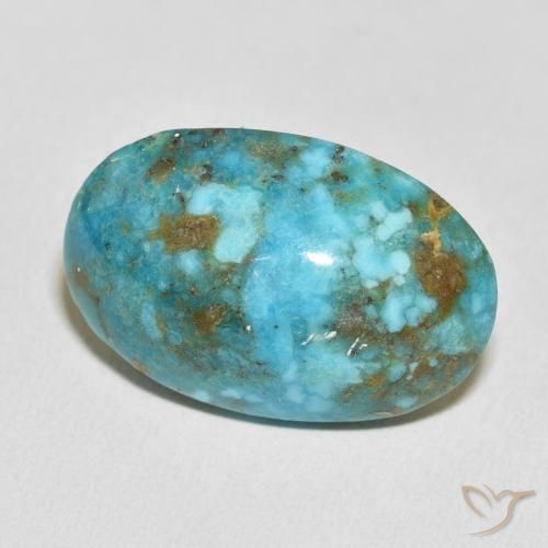 36.21 ct Turquoise Turquoise Stone, Natural Turquoise in Oval Cabochon Shape for Sale