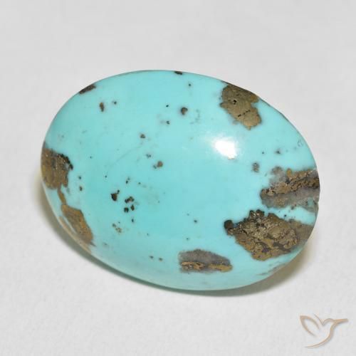 37.13 ct Turquoise Turquoise Stone, Natural Turquoise in Oval Cabochon Shape for Sale