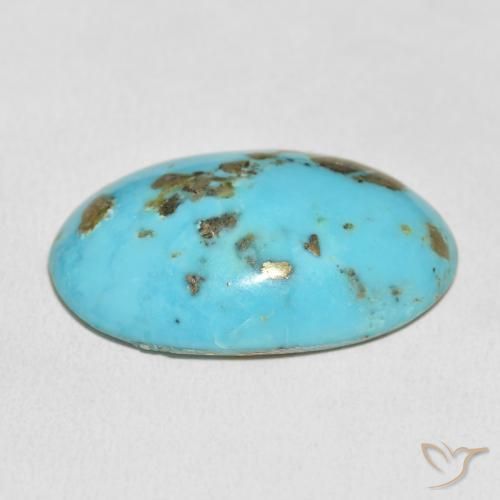 Turquoise Gemstone in 29.9 x 19 mm Size for Sale, Turquoise Stone in Medium Greenish Blue Color
