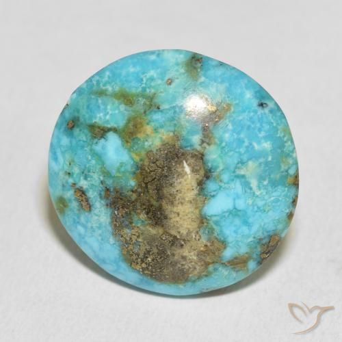 27.22 ct Turquoise Turquoise Stone, Natural Turquoise in Round Cabochon Shape for Sale