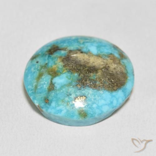 Turquoise Gemstone in 21.8 mm Size for Sale, Turquoise Stone in Blue Green Color
