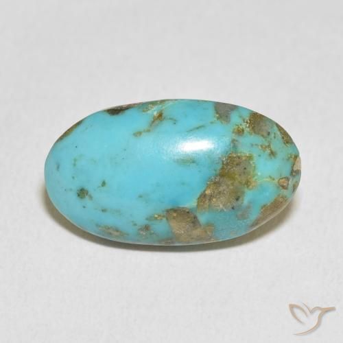 13.63ct Natural Medium Greenish Blue Turquoise, Oval, Opaque