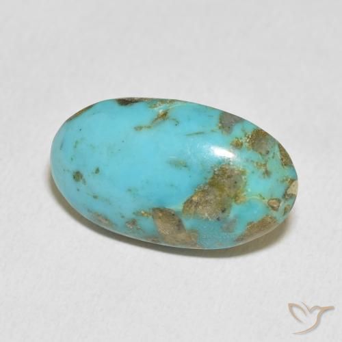 13.63 ct Turquoise Turquoise Stone, Natural Turquoise in Oval Cabochon Shape for Sale