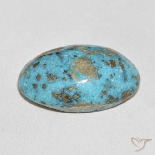 Turquoise Gemstone in 28.1 x 18.2 mm Size for Sale, Turquoise Stone in Medium Greenish Blue Color