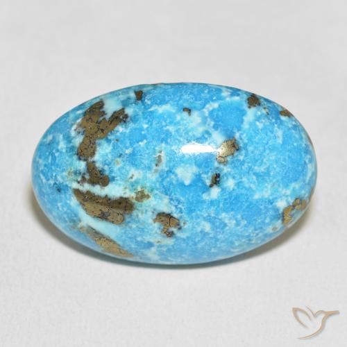 33.26 ct Turquoise Turquoise Gemstone, Turquoise Gem in Oval Cabochon Shape for Sale.