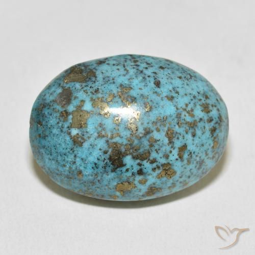 38.54 ct Turquoise Turquoise Gemstone, Turquoise Gem in Oval Cabochon Shape for Sale.