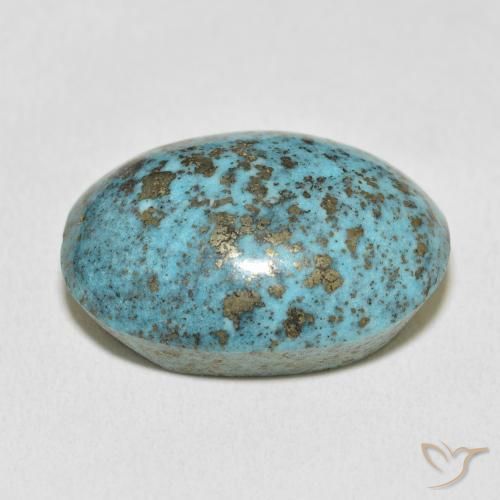 Turquoise Gemstone in 25.6 x 18.8 mm Size for Sale, Turquoise Stone in Medium Greenish Blue Color